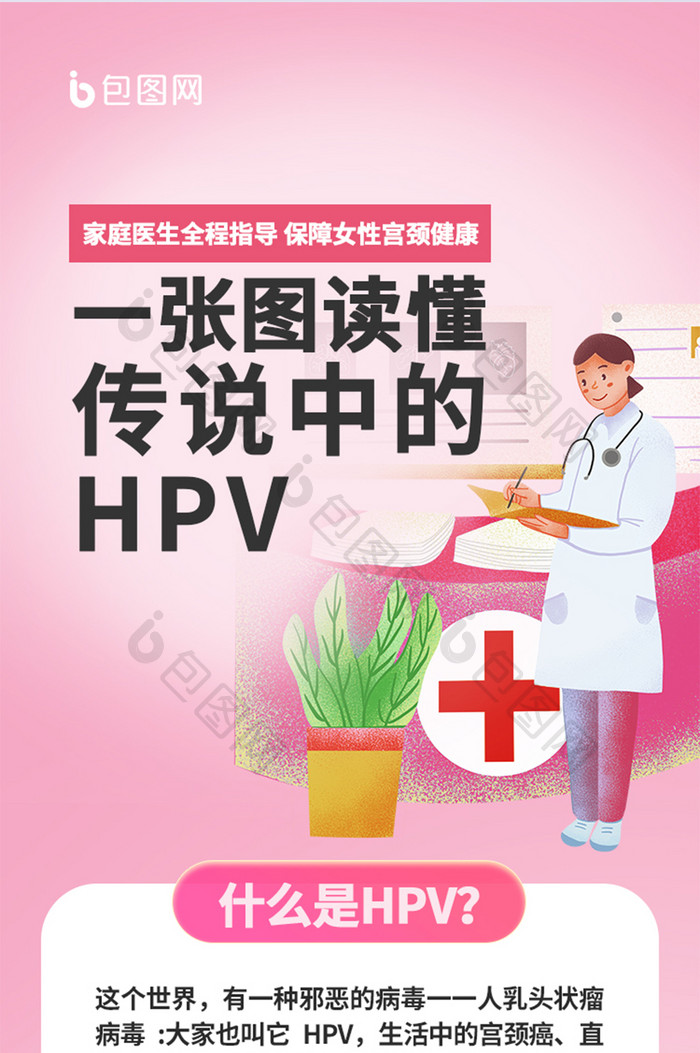 HPV疫苗科预约科普美容长图