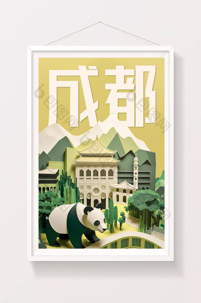 成都大熊猫回家城市数字艺术图片图片