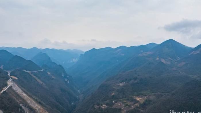 自然大气高大山脉天空延时