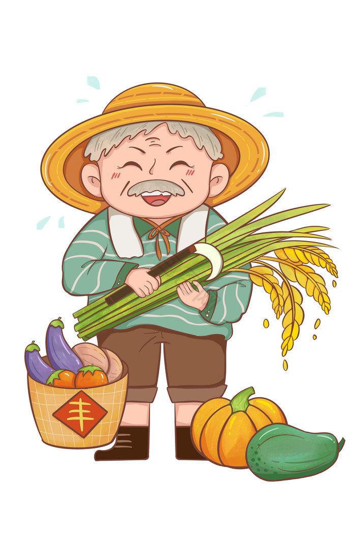 五一劳动节勤劳农民伯伯形象