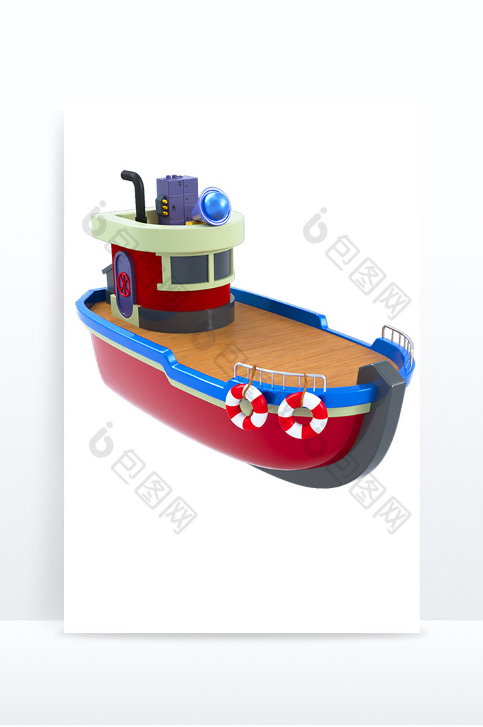 C4D创意卡通货运轮船交通工具图片图片