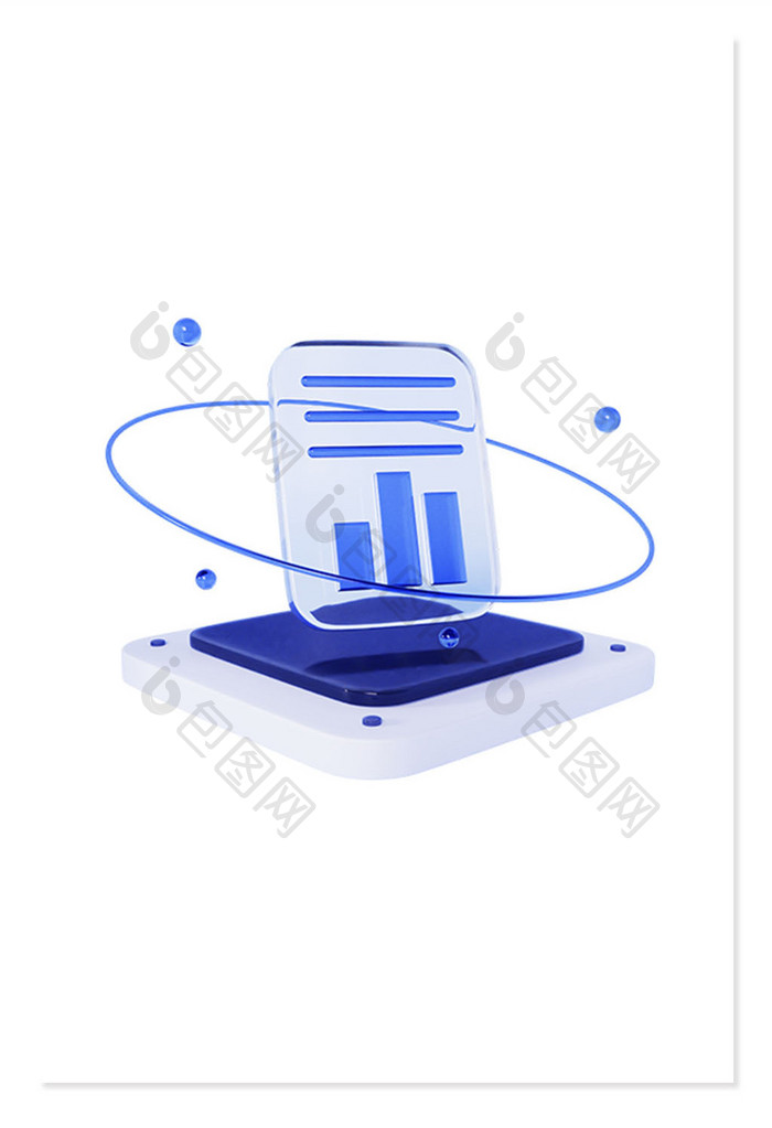 3D玻璃金融商务图标信号