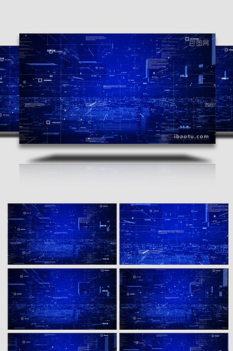 数据蓝色科技大数据展示背景视频图片