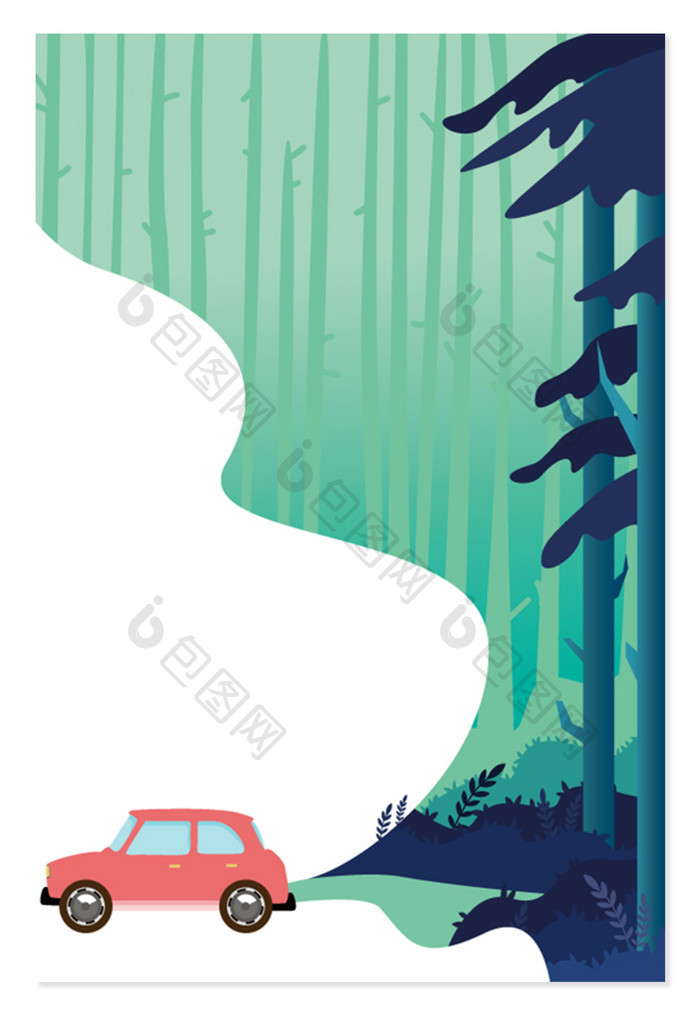 创意风景AI矢量插画旅游森林
