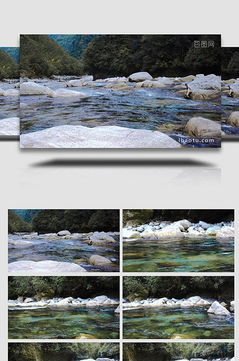 怒江峡谷间的山涧流水河流实拍图片