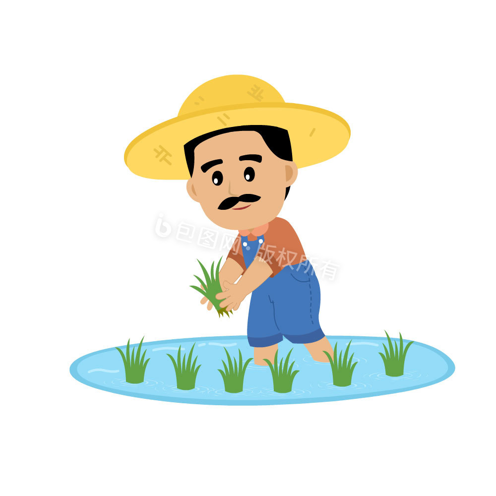 农民干农活插秧动图gif