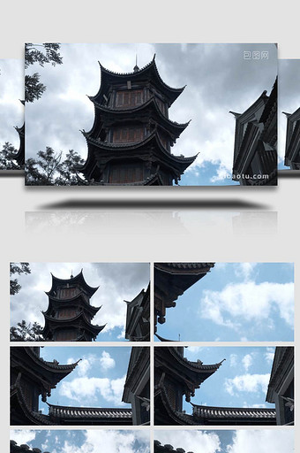 云南民族村少数民族庭院房屋建筑特写实拍图片