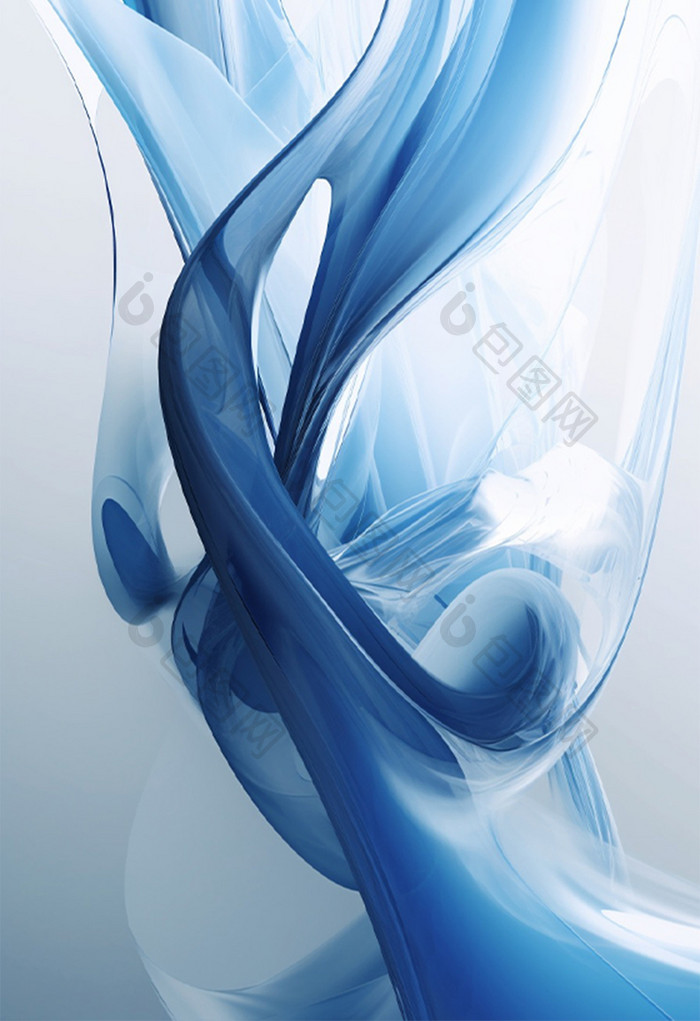 抽象流体科技感透明蓝色3D背景