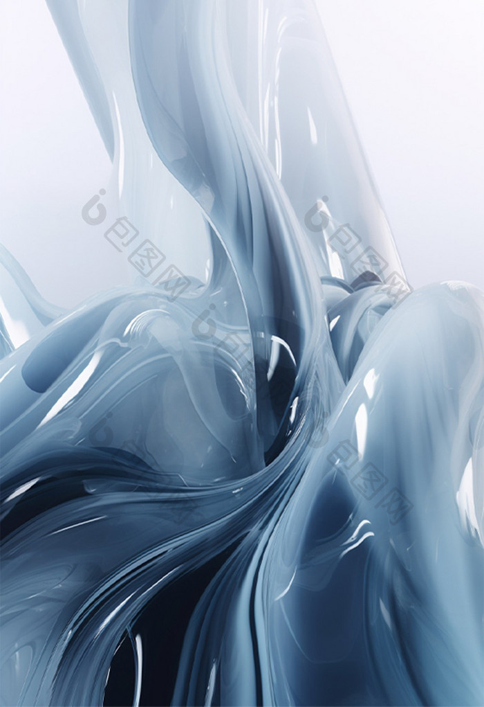 抽象科技感透明流体蓝色3D背景