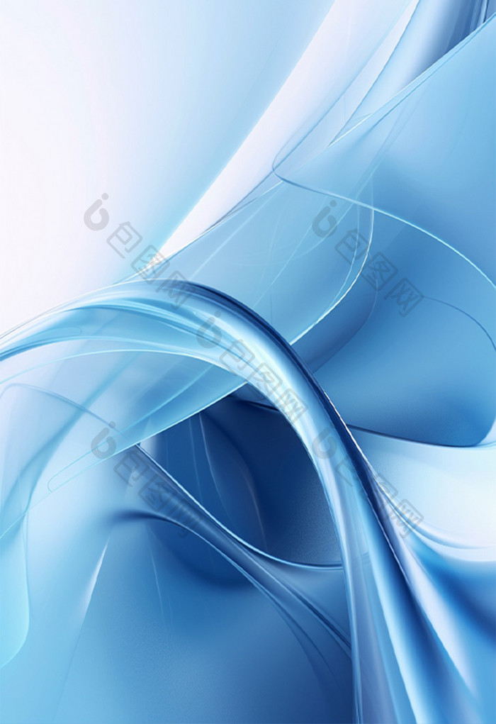 抽象科技感透明蓝色流体3D背景
