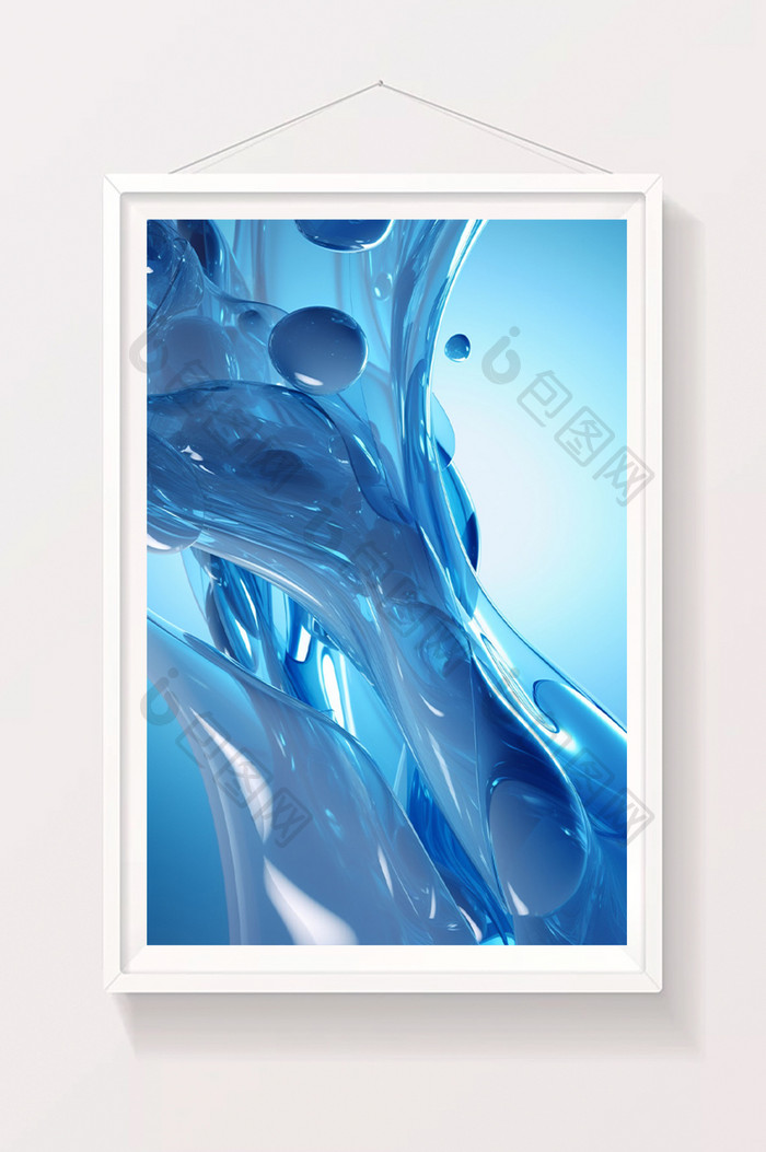抽象科技感流体透明蓝色3D背景