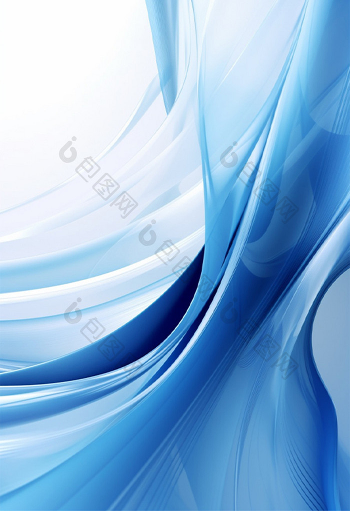 蓝色透明3D流体抽象科技感背景