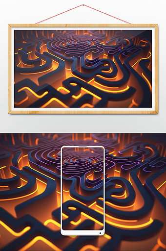 宏大科技抽象迷宫3D背景图片