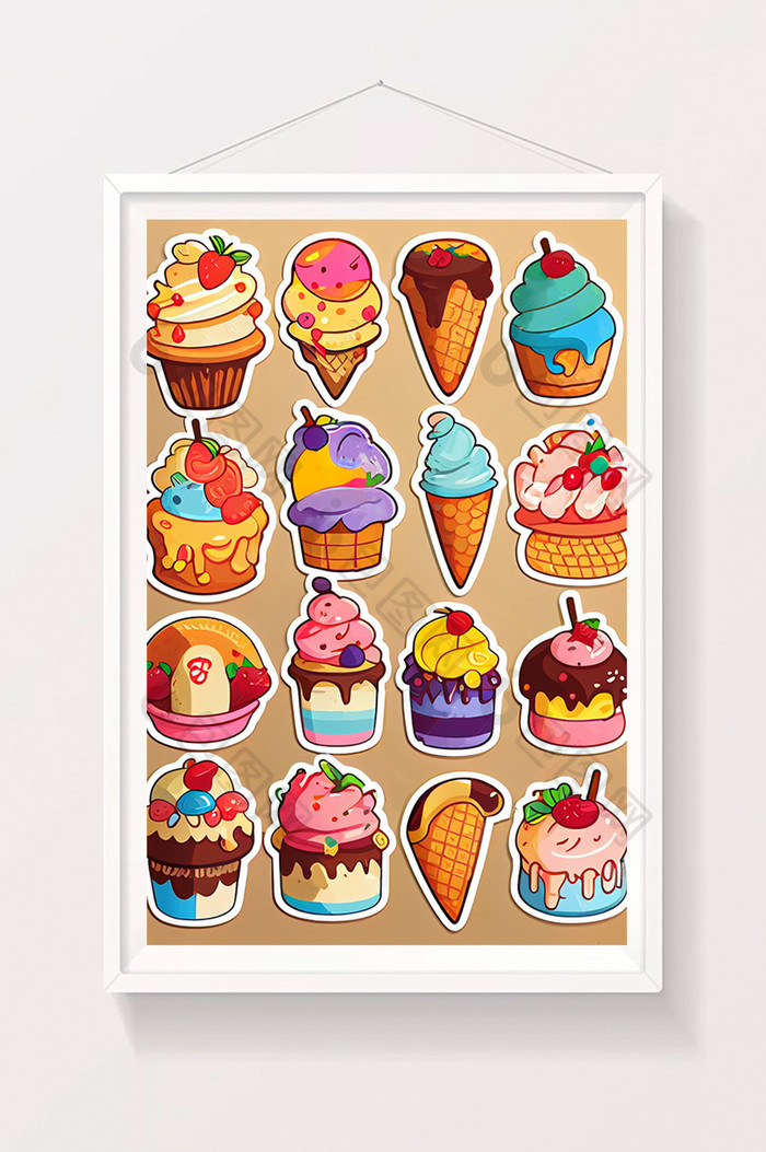 卡通贴纸冰淇淋图片