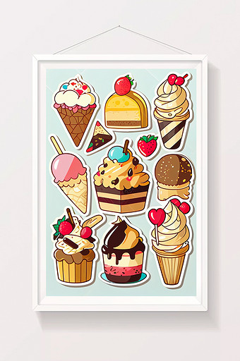 冰淇淋卡通美味美食图片