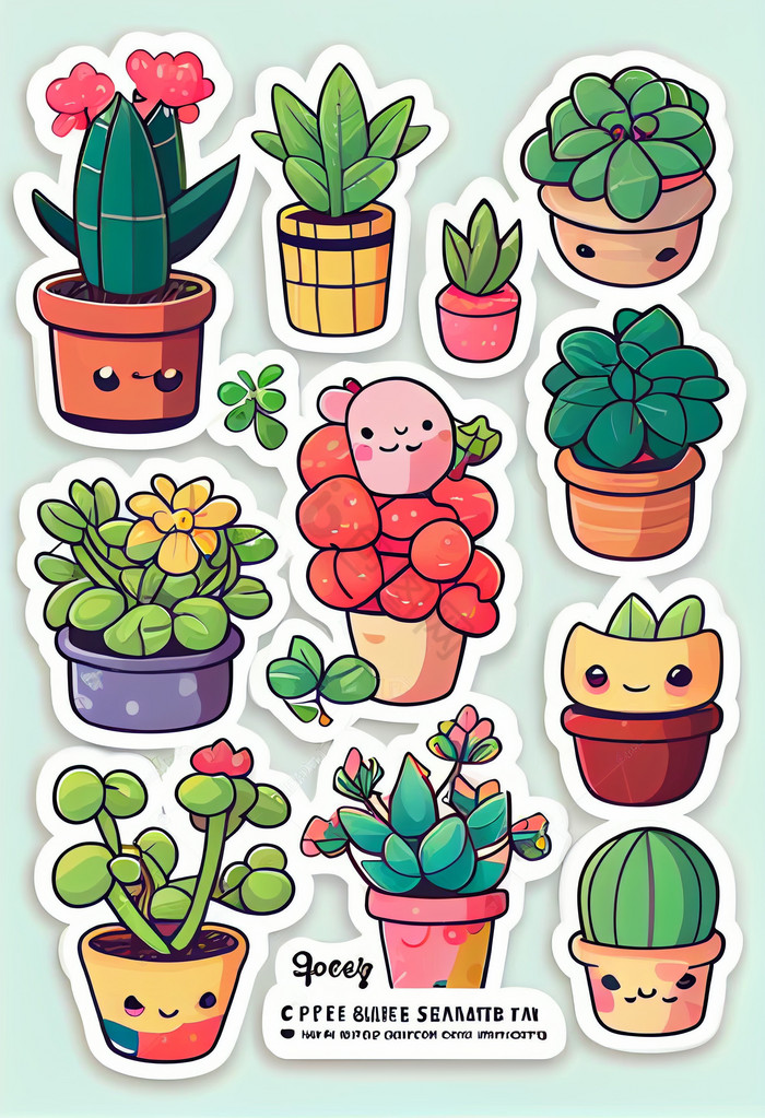 植物绘画贴纸