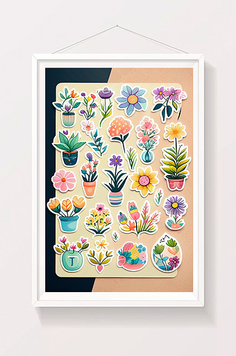 可爱绘画贴纸简洁植物图片
