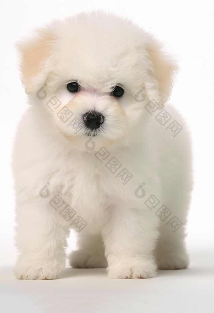 小型犬宠物白色背景图