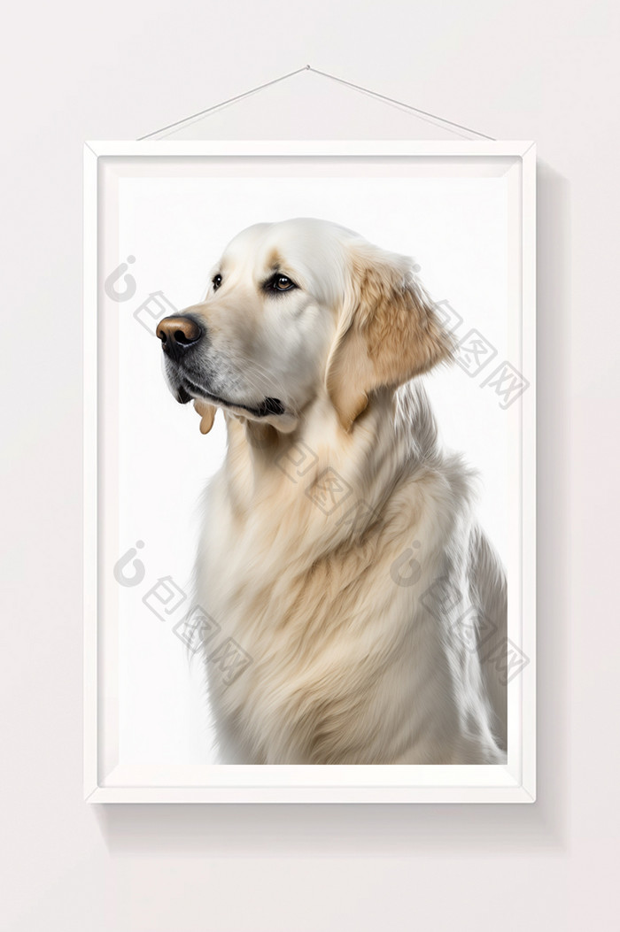 金毛大型犬白色背景