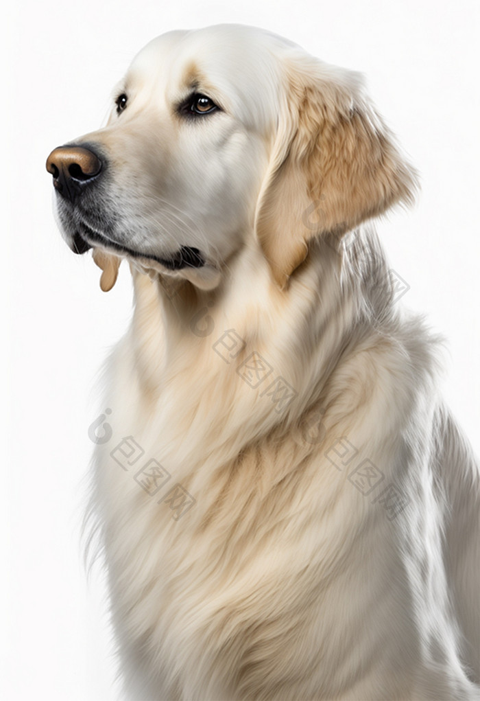 金毛大型犬白色背景