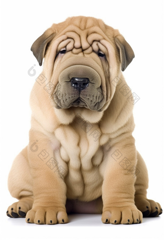 中型犬沙皮犬宠物摄影图