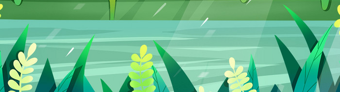 绿色二十四节气谷雨可爱动态插画