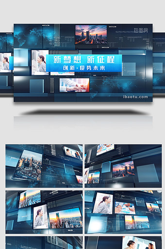 科技感企业图文宣传片头AE模板图片