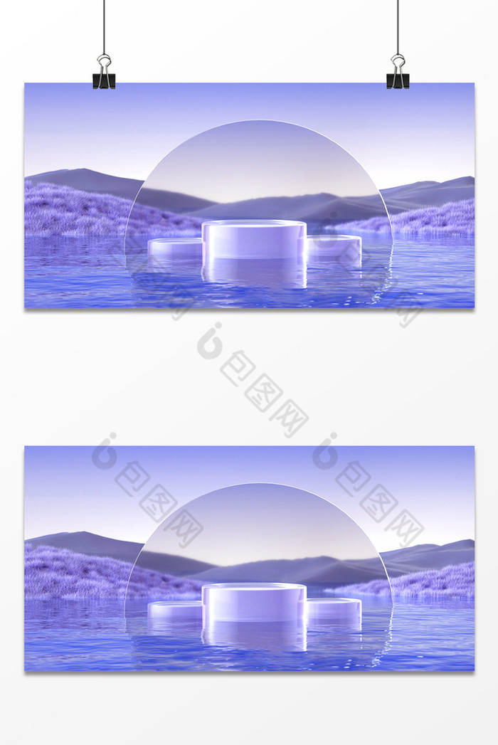 C4D创意场景玻璃质感图片图片