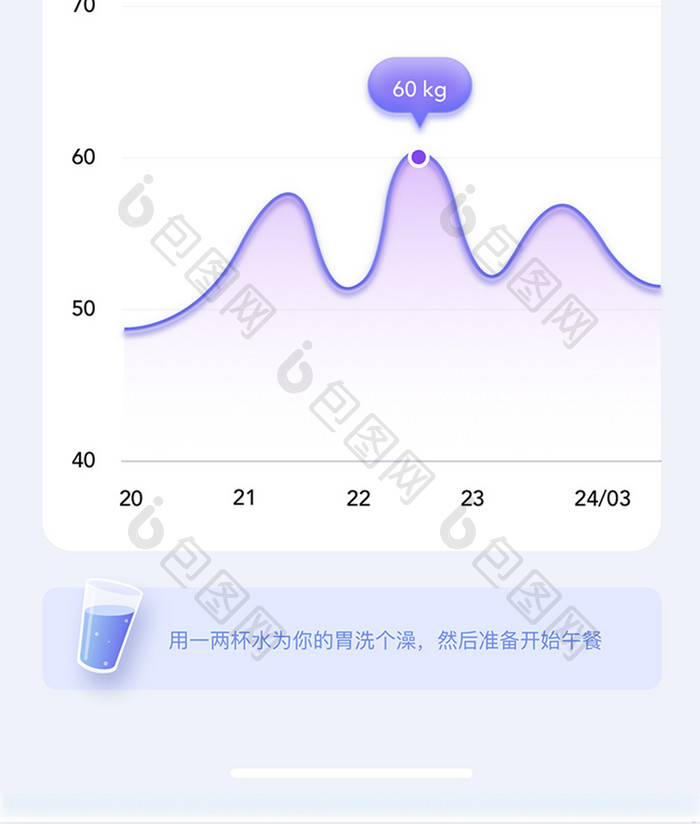 白色微软毛玻璃体重记录app