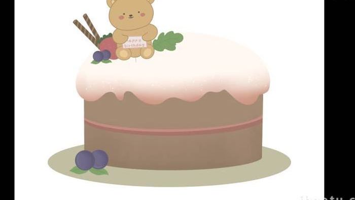 卡通类扁平美食食物蛋糕MG动画