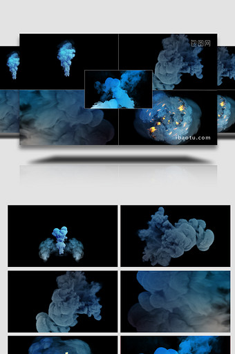 爆炸烟雾火焰喷射特效元素图片