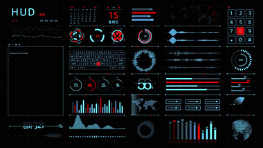 HUD全息科技屏幕元素AE模板