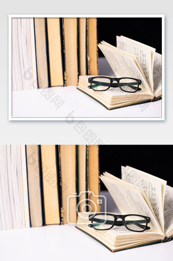黑框眼镜图书创意世界读书日图片