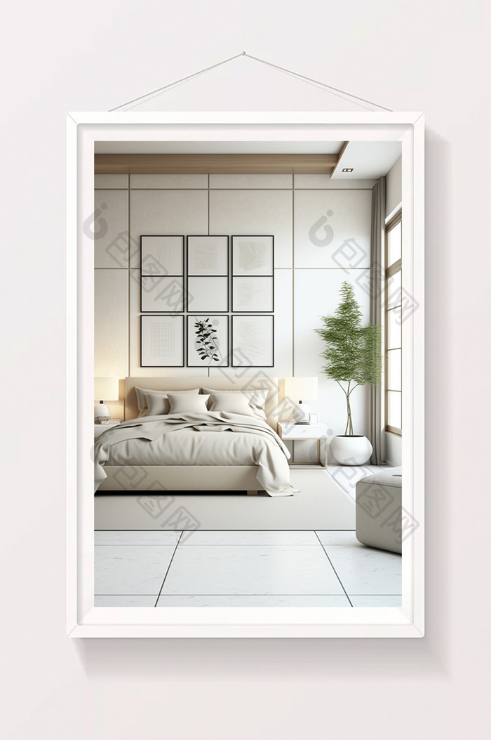 室内阳光家具简洁床装修瓷砖地板