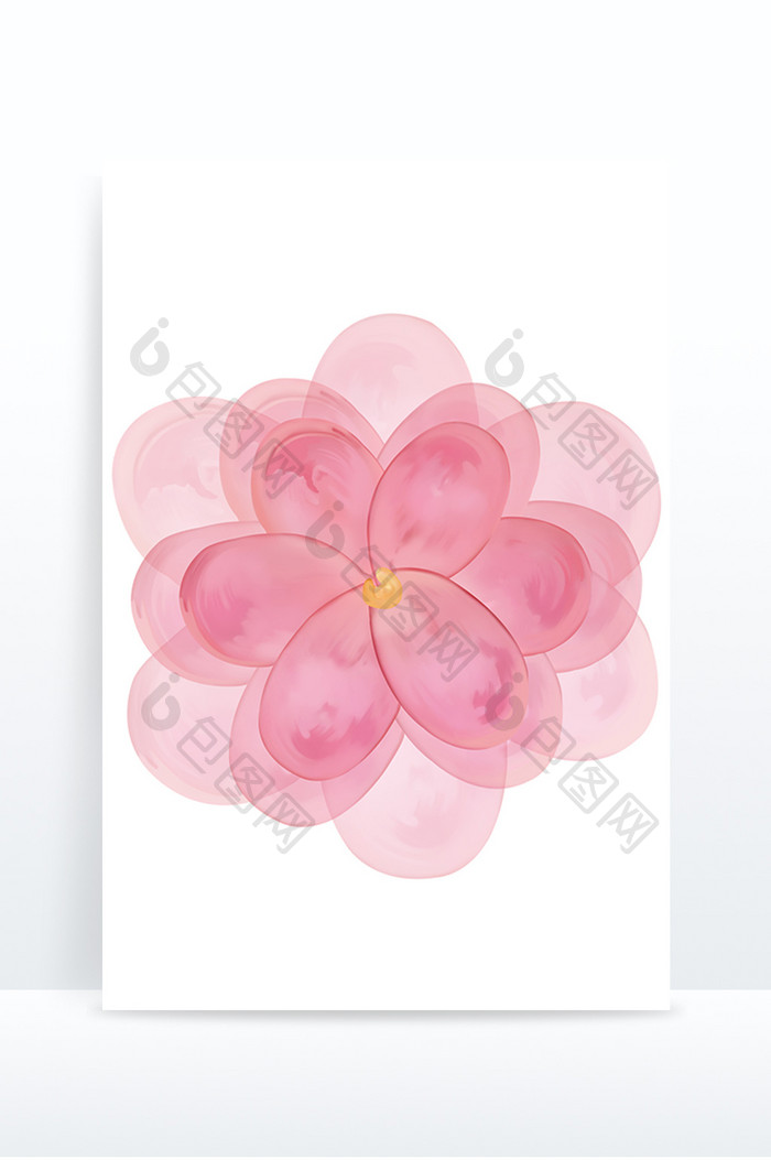 粉色花朵手绘插画花卉粉红