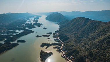 自然风光仙岛湖全景湖泊岛屿延时