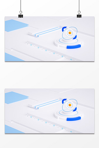 浅色科技风3D元素可视化背景图片