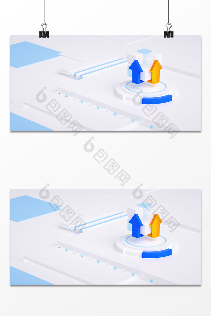 浅色科技风3D元素升级迭代背景图片图片