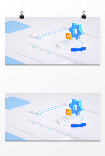 浅色科技风3D元素工业背景图片