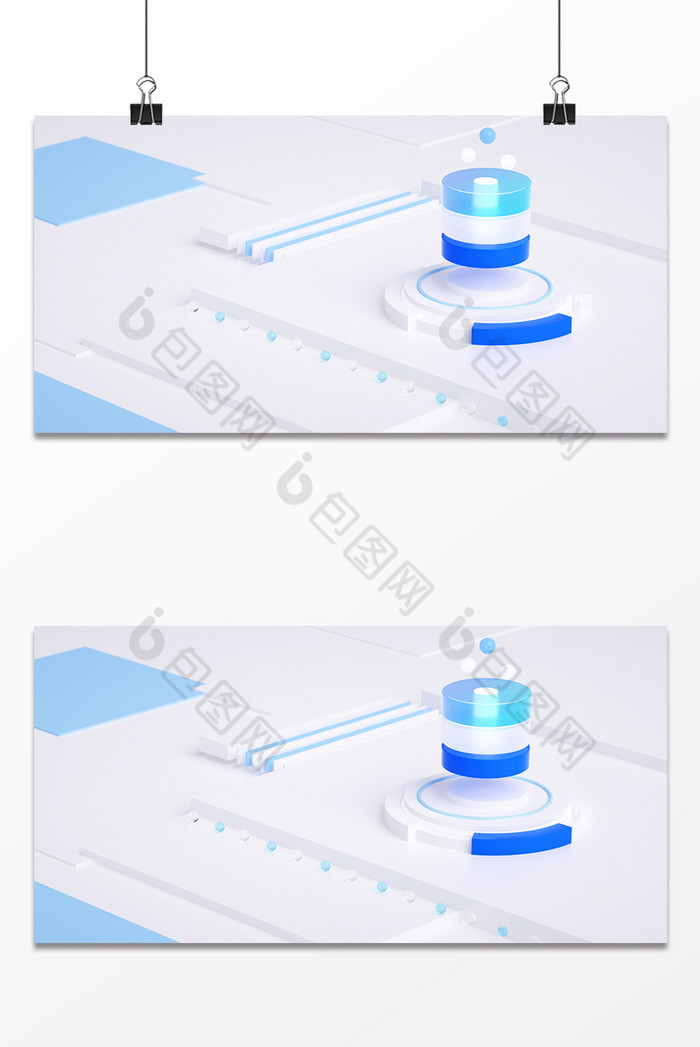 浅色科技风3D元素数据库背景图片图片