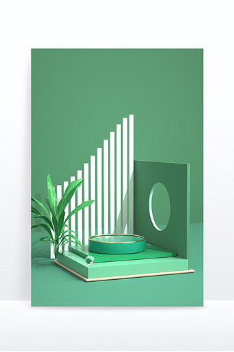 C4D端午绿色3D元素海报背景图片