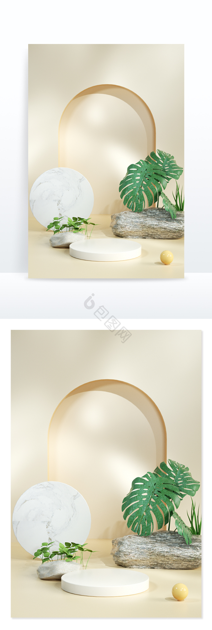 【c4d简约小清新植物展台】图片下载-包图网