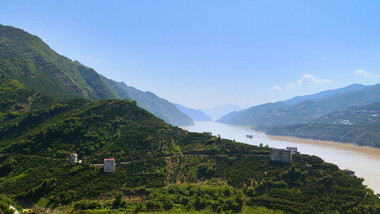 长江湖北段大气风景航拍