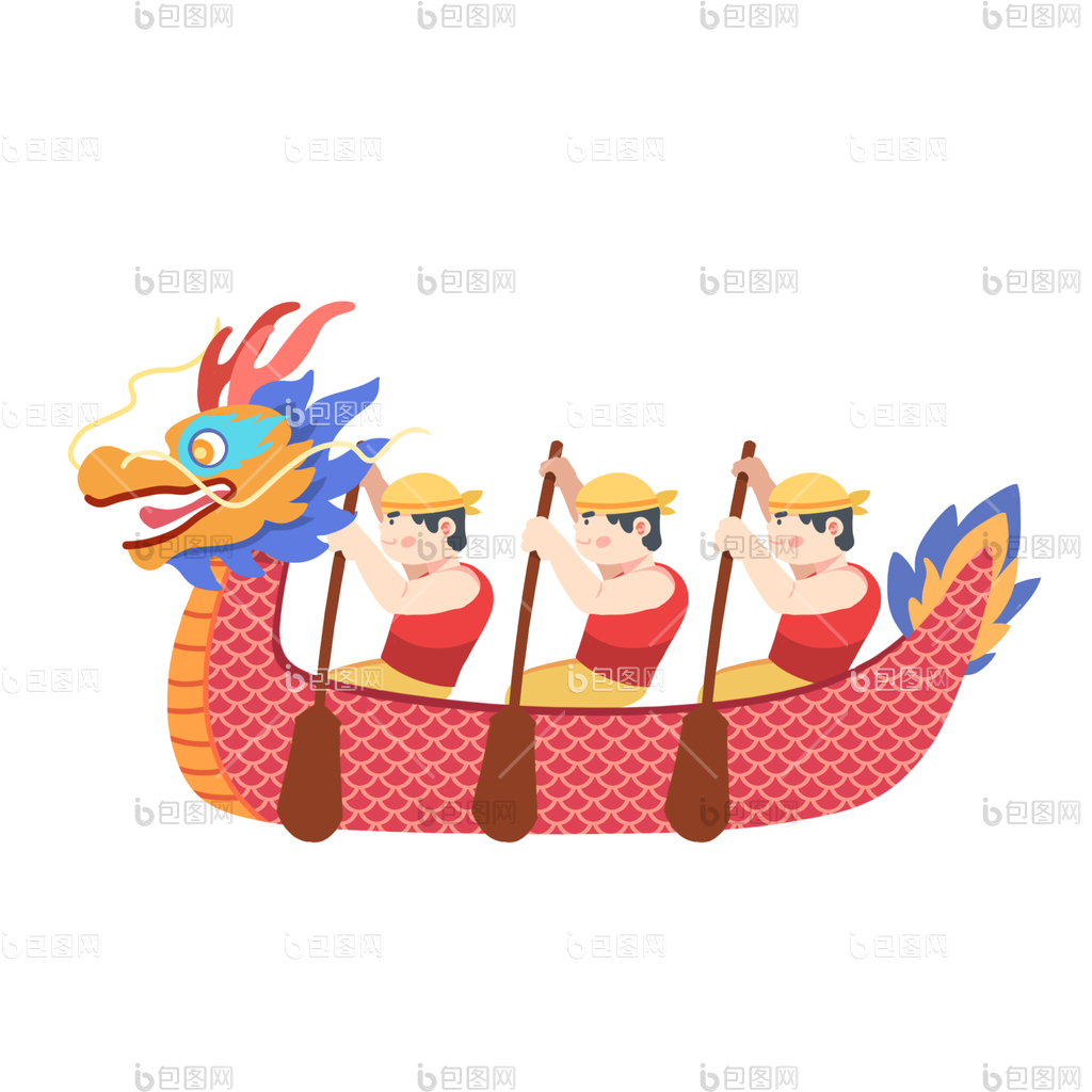 端午节赛龙舟划船比赛gif动图下载-包图网