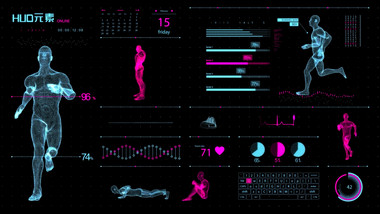 Hud元素人体健康AE模板