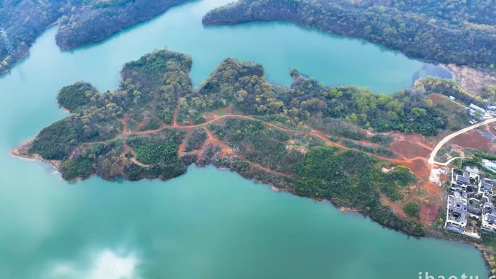 壮丽山河山林水库风景4K航拍