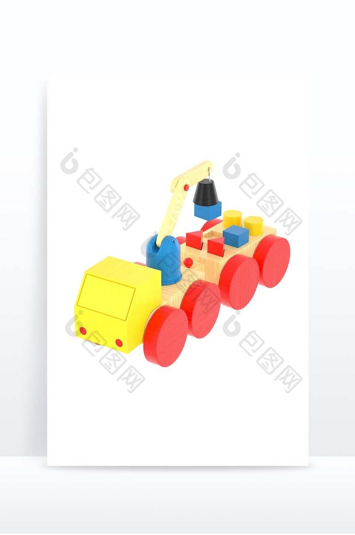 3D立体儿童木质汽车玩具模型图片图片