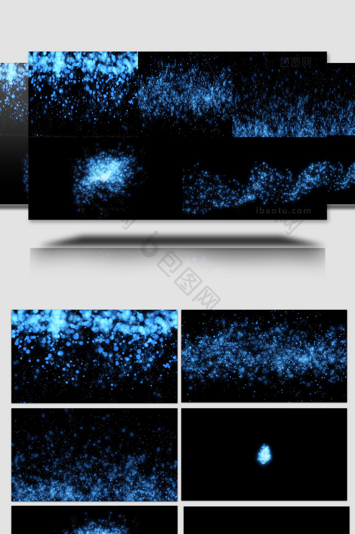 蓝色粒子背景带通道AE模板