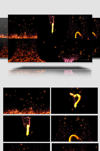 火焰粒子带通道5组AE模板图片