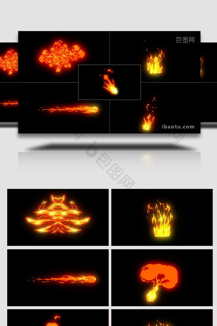 卡通火焰燃烧冲击特效元素